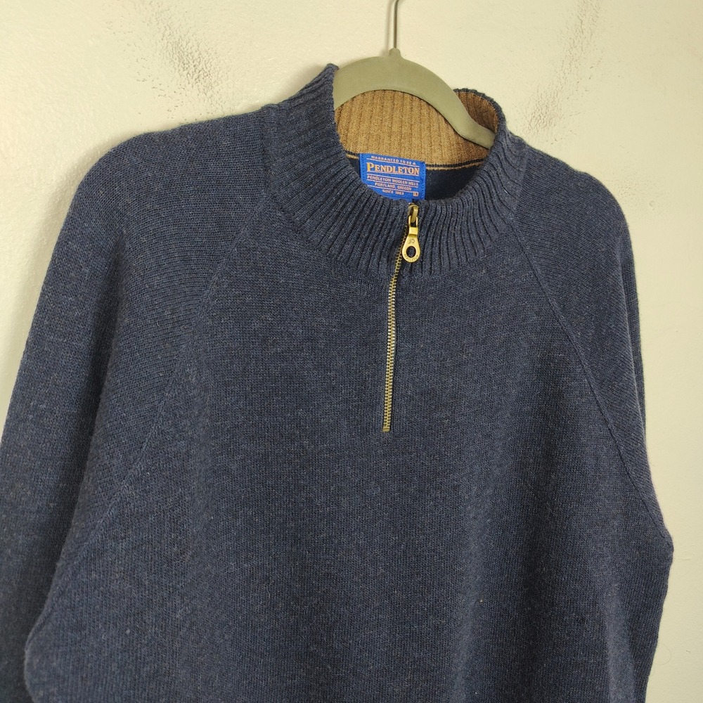Pendleton Lambswool Blend Quarter Zip Sweater Men… - image 4